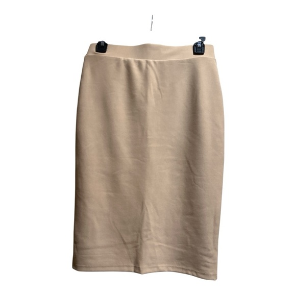 New Mix Beige Pencil Skirt Size L NWT | Soft Stretchy Midi Office Staple - Picture 1 of 6